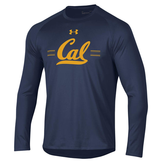 University of California Berkeley Cal Under Armour Long Sleeve Tech T-Shirt-Navy-Shop College Wear