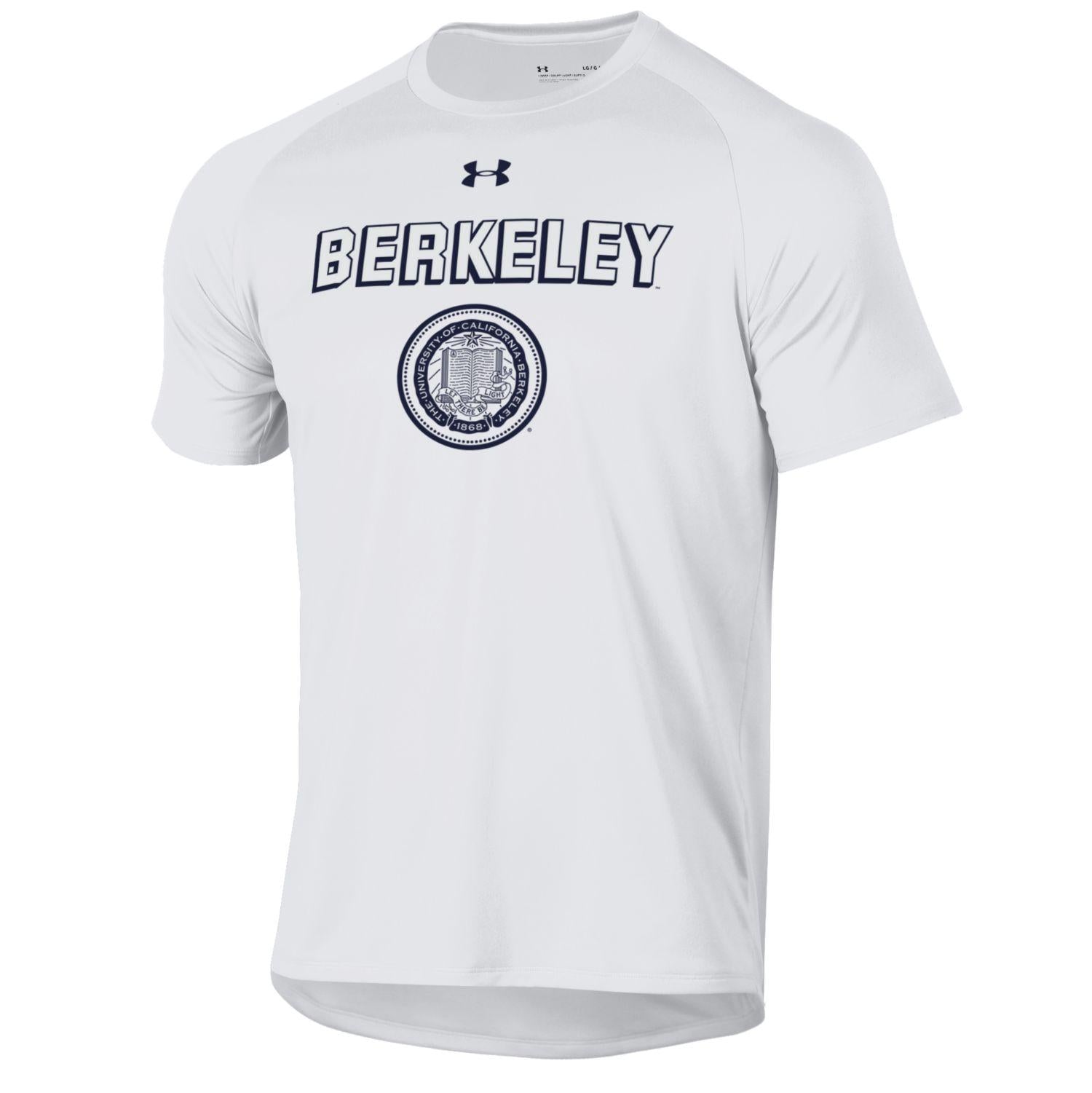 U.C. Berkeley arch & Seal 3D Under Armour Tech T-Shirt-White-Shop College Wear