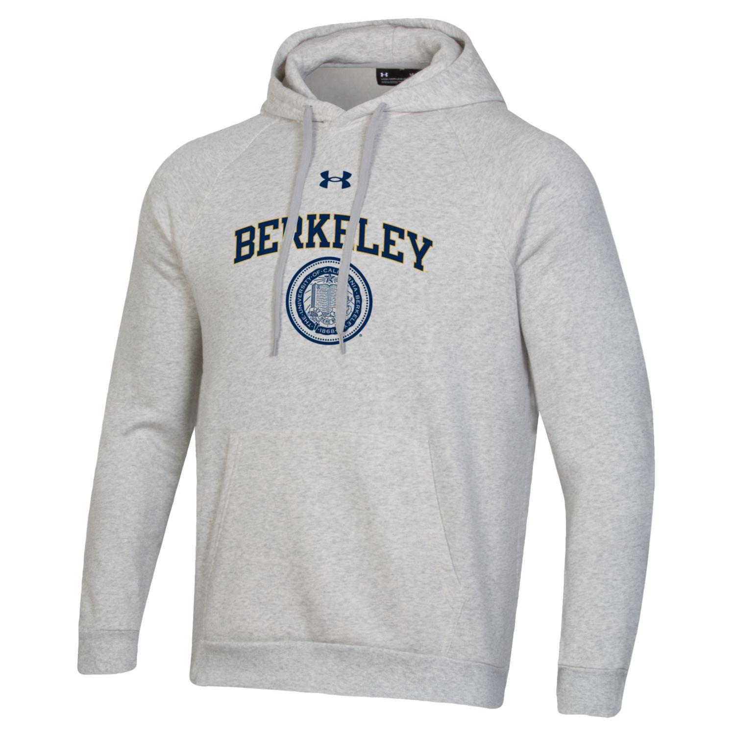 U.C. Berkeley arch & seal Under Armour all day hoodie-Silver heather-Shop College Wear
