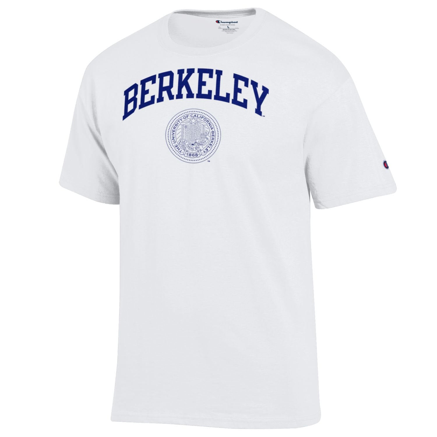 U.C. Berkeley Cal arch & seal Men's Champion T-Shirt-White-Shop College Wear