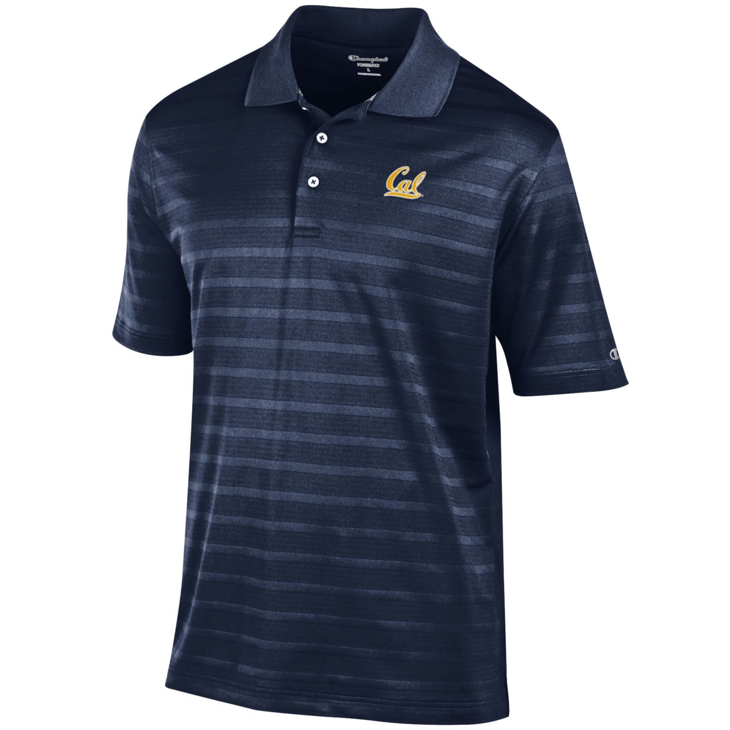 UC Berkeley Cal Embroidered Champion Men's Textured Polo Shirt- Navy-Shop College Wear